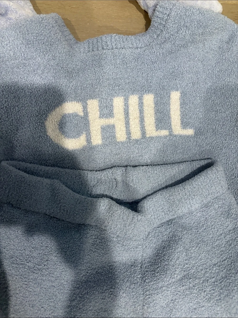 Soft Blue 'CHILL' Cozy Loungewear Set